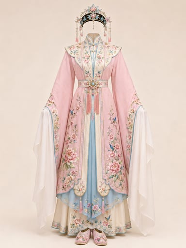 越剧花旦粉彩华美戏曲礼服